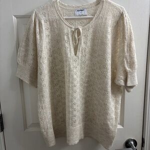 Old Navy Short Sleeve Tie Neck Sweater Size XXL
